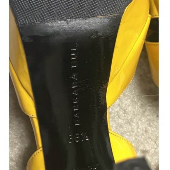 Barbara Bui Yellow Patent Leather Platform Sandals - Picture 5 of 6